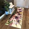 Siunwdiy Tappeto Cucina Passatoia Antiscivolo 2.2 Metri Beige rosa viola Tappeto Lungo per Cucina Lavabile Runner 3D Motivo Floreale Tappeti Runner per Corridoio Soggiorno Camera，40x220cm