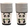 GWRFVIL 50 Pezzi Bicchieri di Carta, 220 ml Panda Cup Bicchieri di Carta Usa e Getta con Stampa di Animali Decorazioni a Tema per Feste Viaggio Tazza per Bere per Acqua, Succo, Caffè, Tè