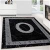 Teppium Moderno Tappeto per Soggiorno 140x200 cm Nero, Design a Meandro - Tappeto a Pelo Corto per Sala da Pranzo e Camera da Letto, Morbido e Facile da Pulire