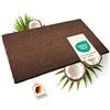 casa pura Tappetino in cocco di alta qualità tappeto in fibra naturale ottimo zerbino per interni ed esterni tappetino d'ingresso resistente e assorbente molte dimensioni spessore (Marrone 17 mm, 100 x 50 cm)