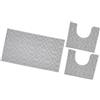 emmevi Tappeto Bagno Tessuto 3D Parure Girowater Set 3 Pezzi Morbido Assorbente Antiscivolo Lavabile Grigio