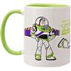 Widdop and Co Disney Toy Story Buzz Lightyear, tazza - verde/bianco | Tazza da caffè/tè in gres smaltato con icone e cattivi (325 ml).