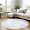 Carpettex Tappeto Rotondo Bianco 120 cm Tappeto Lavabile a Pelo Corto, Rotondo, Antiscivolo e Morbido, Design Monocromatico Moderno per Soggiorno, Cucina e Corridoio, Camera da Letto