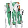 Schmalz Waldfreunde - Set di posate per bambini, 4 pezzi, in acciaio inox, per bambini e bambine dai 3 anni, personalizzate, amici della foresta