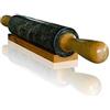 CBAM Mattarello in Marmo Verde con Base in Legno Green Italian Marble Rolling Pin 45cm