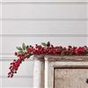 Lights4fun, Inc. Ghirlanda di Natale artificiale con bacche rosse da 2 m