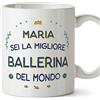 Mugffins Tazza Personalizzata in ceramica per BALLERINA donna 11 oz / 350 ml - In italiano - Migliore del Mondo - Idea regalo per compleanno, anniversario, natale, laurea