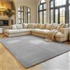 SIMPEX Tappeto Argento 200x280 cm Tappeto a Pelo Corto Lavabile, Antiscivolo e Morbido, Design Monocromatico Moderno per Soggiorno, Camera da Letto, Cucina e Cameretta