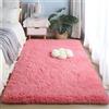 ZJEQZH Tappeto Moderno Peloso A Pelo Corto, Scendiletto Morbido e Antiscivolo Lavabile, per Salotto, Camera Da Letto e Ingresso(Pink,60x120 cm)