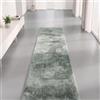 Interiyou Tappeto salotto pelo corto Fargo - 70x200 cm Verde - Morbid in pelliccia sintetica - Lavabile e antiscivolo - Corto e soffice