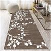 Siunwdiy Marrone Tappeto Passatoia Moderni Retrò Antiscivolo 1m x 100cm, Lavabile per Cucina, Bagno, Soggiorno, Camera da Letto