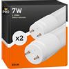 Eurocali 2x Tubi LED 60cm G13 T8 7W Professionale Super Efficienza Garanzia 5 Anni 1100 lumen - Luce Bianco Naturale 4000K - Fascio Luminoso 160° - Sostituzione Neon