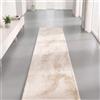 Interiyou Tappeto salotto pelo corto Fargo - 80x300 cm Beige - Morbid in pelliccia sintetica - Lavabile e antiscivolo - Corto e soffice