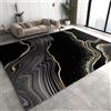 JUFUMUP Tappeti di Zona Estratto Europeo Di Lusso Tappeti Design Tappetone Antimacchia Marmo Con Linee Oro Nero - per Pavimento Della Cucina del Ristorante 120 x 170 cm