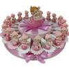 Sindy Bomboniere Torta bomboniere Nascita Battesimo bimba scarpette miste + centrale bambina confetti inclusi (20 fette) ULT