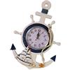 SGerste Orologio da parete rustico in legno a forma di ancora, stile marinaro, barca a vela, timone, decorazione da appendere alla parete