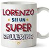 Mugffins Tazza Personalizzata in ceramica per BALLERINO uomo 11 oz / 350 ml - In italiano - Sei Super - Idea regalo per compleanno, anniversario, natale, laurea