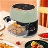 GIDRLL Friggitrice ad aria calda intelligente 4L 1350W Airfryer senza olio con finestra di visualizzazione, touchscreen, timer e regolazione della temperatura 80-190℃, per 2-4 porzioni, cottura a basso