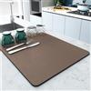 KFDZSW Tappetino Scolapiatti, Super Assorbente Tappetino Lavello Cucina, Caffè Tappetino Per Caffettiera Con Antiscivolo Retro In Gomma Antimacchia (Marrone,50x60cm)