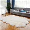 Altlue Tappeto in vera pelle di pecora, grande, per soggiorno e camera da letto, colore: bianco (dimensioni: 150 x 200 cm)