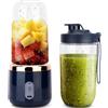 Saterkali Nuovo frullatore portatile, 400 ml, 6 lame, potenza forte, ricarica USB, avviamento con un solo tasto, spremiagrumi wireless per frullati e smoothies