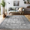 SIMPEX Tappeto Orientale 120x170 cm Grigio, Pelo Corto Stile Vintage, Accessorio Arredo Facile da Pulire con Motivo Classico