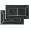 Astra Zerbino esterno antiscivolo - Zerbino per esterni resistente alle intemperie - Zerbino per porta esterno - Zerbino resistente 2 pezzi 45x75 cm antracite