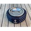 Generico Posacenere Click Clack in Acciaio e Cima Nautica Blu Navy - Design Elegante, Artigianato Italiano, Ideale per Barca, Yacht o Arredamento di Casa - Resistente agli Agenti Atmosferici - La Gomena