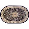 Markotex Tappeto da Camara in Viscosa (scendiletto - salotto: classico, orientale) - (Blue, 80x125 ovale)