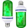 seaNpem Lampadina LED effetto fiamma - 4 modalità di illuminazione simulazione fiamma tremolante - E26 E27 B22 - Sensore di gravità a testa in giù - per festival, hotel, bar, casa, feste, Green, B size