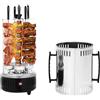 Madelynn Grill Elettrico Verticale 1000W per Kebab 400-500°C, Barbecue Elettrico Verticale per Schaschlik con 5 spiedini e 5 vaschette per grasso per Kebabs, Shawarma