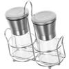 BUGUUYO Macina Pepe e Sale Manuale Versatile Set in Acciaio Inossidabile e Vetro con Macinatura Regolabile per Sale Marino e Pepe di Sichuan, per Cucina e Barbecue