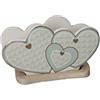 Brandani 52512 Portatovaglioli Porcellana Cuore Diamantino Con Supporto In Bambu Naturale, cm 16x7,5x9h, si consiglia lavaggio a mano