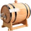 XJKLBYQ Barilotto che invecchia di quercia con supporto, tapo e spigot, botti di whisky in legno, decanter con botte di vino 3L con decorazioni di rubine