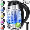 KESSER® 1,8L Bollitore d'acqua in acciaio inossidabile con filtro per tè e filtro anticalcare | Bollitore con illuminazione a LED - Colore in base alla scelta della temperatura 60, 70, 80, 90, 100 °C