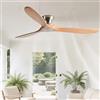 IBalody Ventilatore da soffitto in legno senza luci Ventilatori da soffitto ad incasso con telecomando a 6 velocità Ventilatore da soffitto moderno senza luce per camera da letto Patio Interno