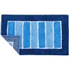HomeLife - Tappeto Bagno Antiscivolo Lavabile 50X80| Scendi Doccia in Cotone Alta Qualità Made in Italy | Tappetino Bagno Colorato in Morbido Pelo Lungo ed Righe in Rilievo | (50X80, Azzurro)