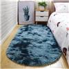 EWUHYFP Tappeto Scendiletto Ovale Spessore Tappeto For Soggiorno Peluche Camera Da Letto Tappeti A Pelo Lungo For Bambini Morbido Velluto Zerbino Decorazioni For La Casa(Dark blue gradient,40X60cm)