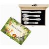 KIDDI-MEDIA Posate personalizzate per bambini con incisione - 5 pezzi - con nome - tema giungla - con incluso un PORTACHIAVI GRATIS per cartella - regalo per battesimo, compleanno