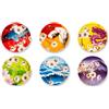 Excelsa Fuji Set 6 Piattini Decorativi in Porcellana, Design Orientale con Motivi Giapponesi