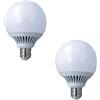LEDLUX 2 PCS Lampada Led E27 Globo G95 15W 220V, Bianco Caldo 3000K, Diametro 95mm Lunghezza 133mm