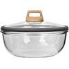CompadreBol Ciotole in Vetro con Coperchio, Ciotola da Cucina 30 cm, Ciotole per Antipasti, Coperchio con bordi in silicone, ermetico, Adatto al Forno, Adatto al Microonde