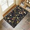 CEDNXOER Antiscivolo Zerbino Ingresso Interno 45 x 75 cm, Tappeto Nero Camera Cucina Tappetino Bosco Funghi,Tappeti Lavabili In Lavatrice Retro Foresta Pelo Corto Rug