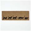 HOMESCAPES Zerbino in fibra di cocco naturale, gatti neri, resistente, antiscivolo, per interni ed esterni, 75 x 25 cm, grande tappeto per ingresso e ingresso, con retro in PVC