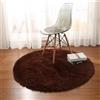 Lifup Tappeto Rotondo Shaggy a Pelo Alto per Soggiorno, Tappeto Morbido e Fluffy per Camera da Letto Antiscivolo Lavabili Moderni Moquette Marrone scuro 120 x 120 cm