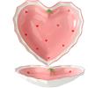 CompadreBol Piatto da Cena in Ceramica, Piatto a forma di cuore rosa, Adatto per Varie Insalate di frutta Dessert Pasta e Bistecca, Forno a Microonde e Forno