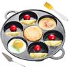 Generico Padella Per Pancake In Ghisa - 30,5x30,5cm Antiaderente Con 7 Fori | Crepiera Multiuso Con Manico Lungo | Padella Durevole Per Fornelli A Gas, Elettrici E A Induzione
