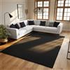 SIMPEX Tappeto Lavabile 160x230 cm Nero Moderno Tinta Unita Pelo Corto Morbido Antiscivolo Lavabile in Lavatrice per Soggiorno Camera Sala da Pranzo