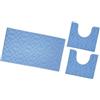 emmevi Tappeto Bagno 3D Parure Girowater Set 3 Pezzi Morbido Assorbente Antiscivolo Lavabile Azzurro