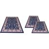 Confezioni Giuliana Tris Tappeti Camera da Letto PALACE Classico Dis 2079 Blu Set 3 Pezzi 70x130 e 55x105